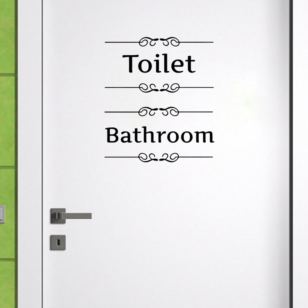 Home Bathroom Door Design - 4Pcs Bathroom Wall Stickers Toilet Door