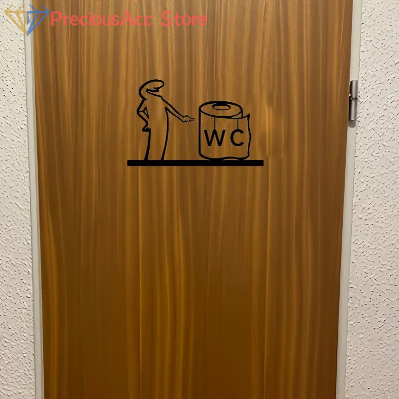 Home Bathroom Door Design - La Linea Minimalist Line Art Stickers
