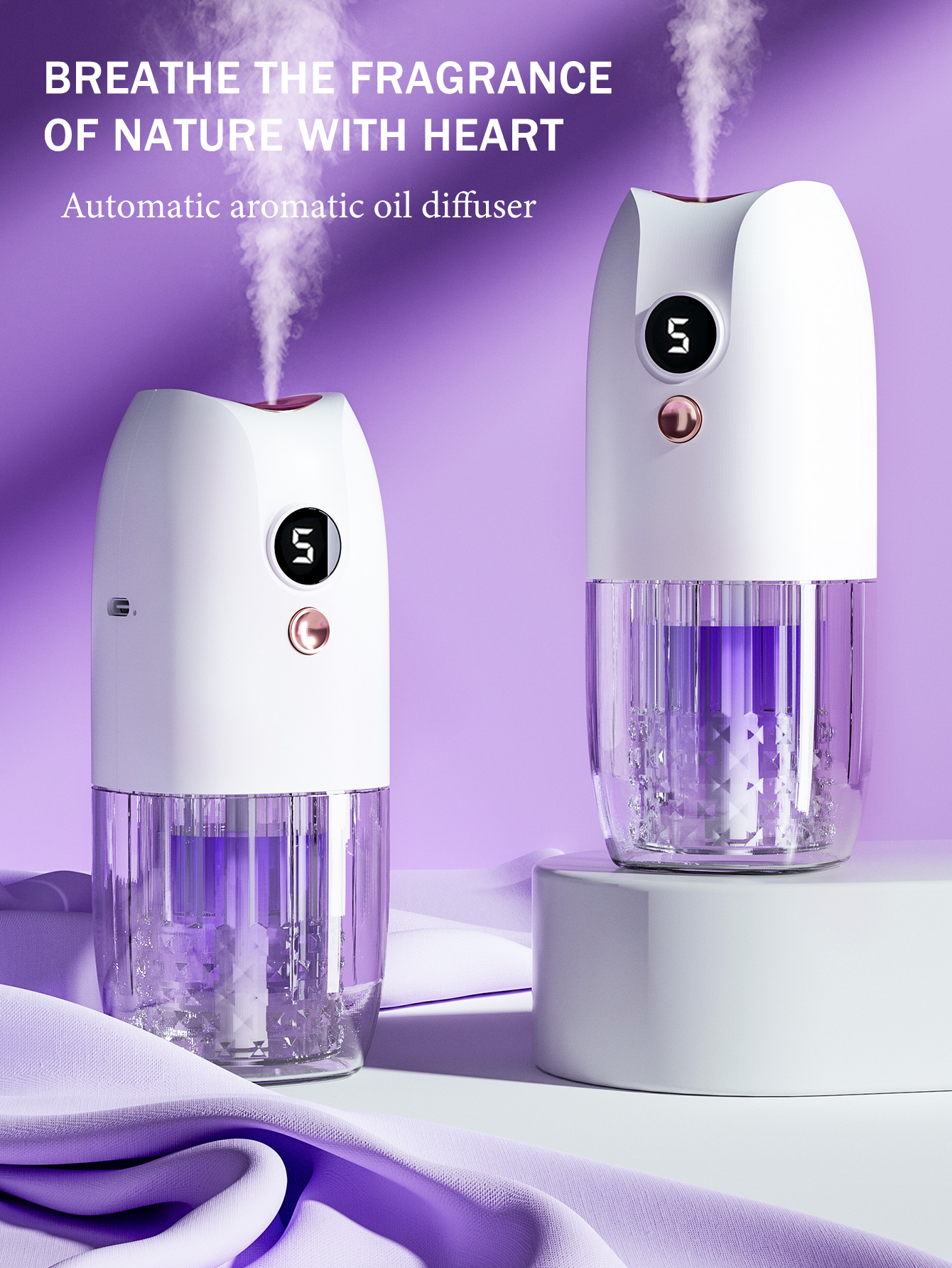 Home Bathroom Freshener - Multi-functional rechargeable portable aroma diffuser essential