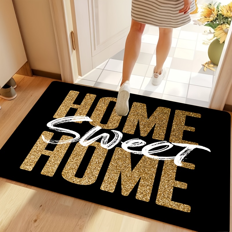 Home Bathroom Door Design - 1pc of Black Luxury-Style Sparkling Welcome