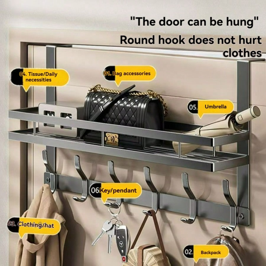 Home Bathroom Door Design - Heavy Metal Door Storage Rack-Space-Saving Door