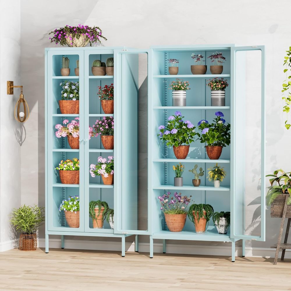 Home & Bathroom Building Products Pte Ltd Reviews - Tall Glass Display Cabinet for Collectibles,