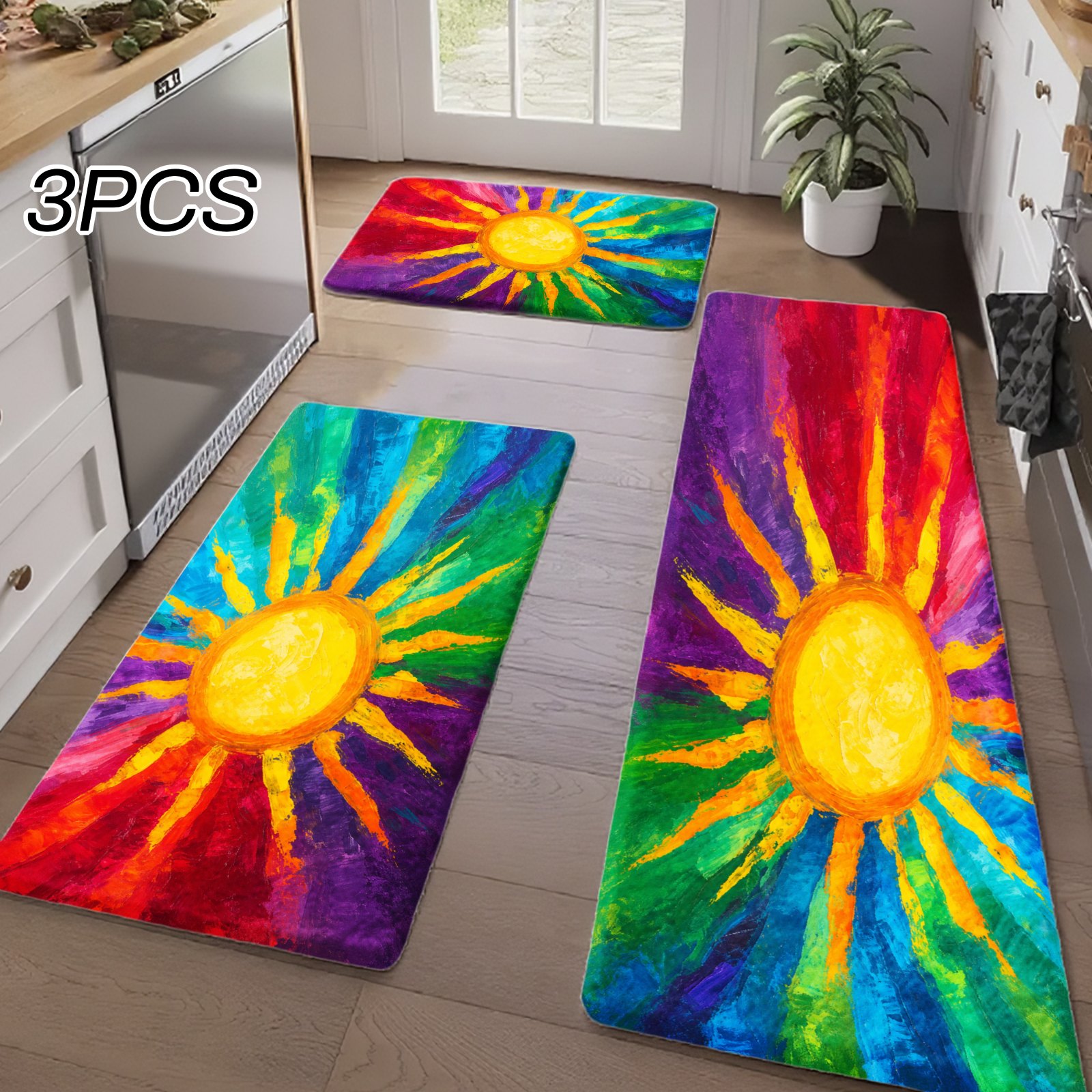 Home Bathroom Door Design - 3PCS Kitchen Rugs,Home Decoration for Front