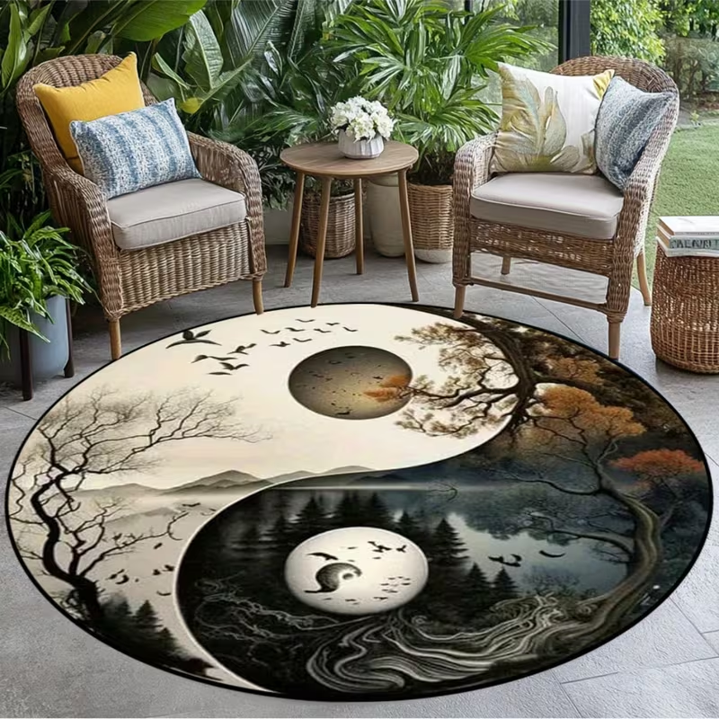 Yin Yang Tree of Life Round Ru – обзор и цена Home Bathroom Door Design