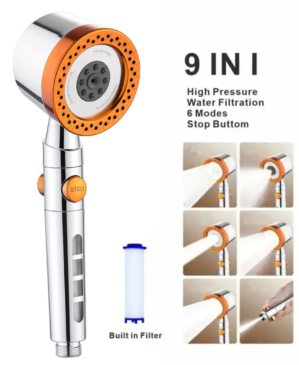 9 IN 1 Large Flow Shower Head  – обзор и цена Home Bathroom Taps
