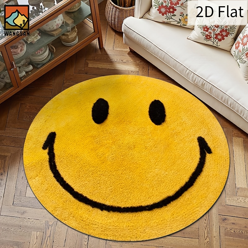 2D Round Flannel Rug Smiley Fa – обзор и цена Home Bathroom Door Design
