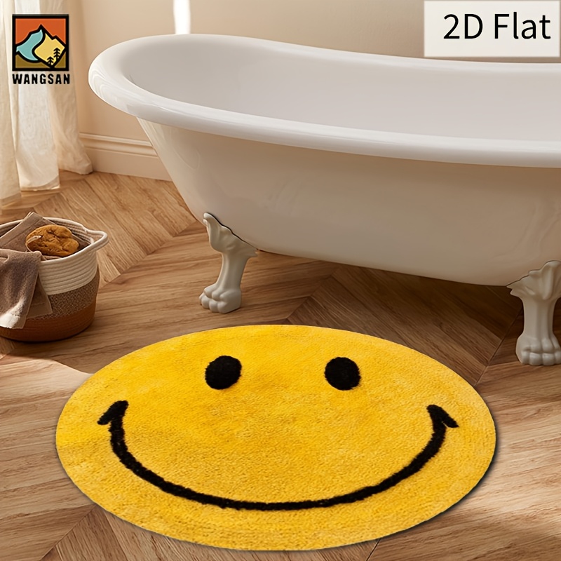 2D Round Flannel Rug Smiley Fa – обзор и цена Home Bathroom Door Design