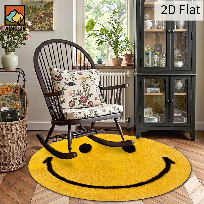 2D Round Flannel Rug Smiley Fa – обзор и цена Home Bathroom Door Design