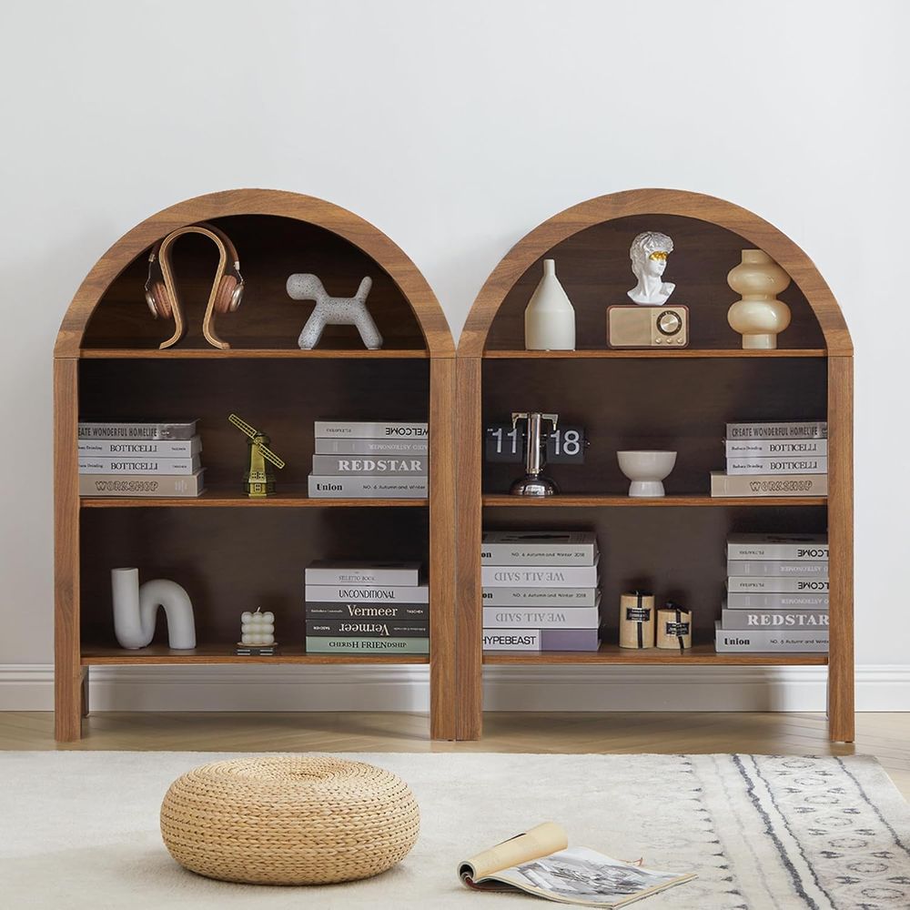 Walnut 3-Shelf Arched Bookcase – обзор и цена Home & Bathroom Building Products Pte Ltd Reviews