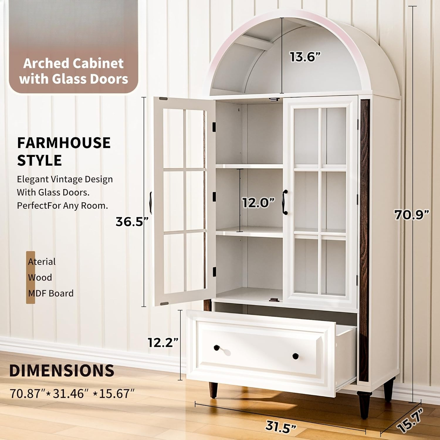 71” Handcrafted Arched Bookcas – обзор и цена Home & Bathroom Building Products Pte Ltd Reviews