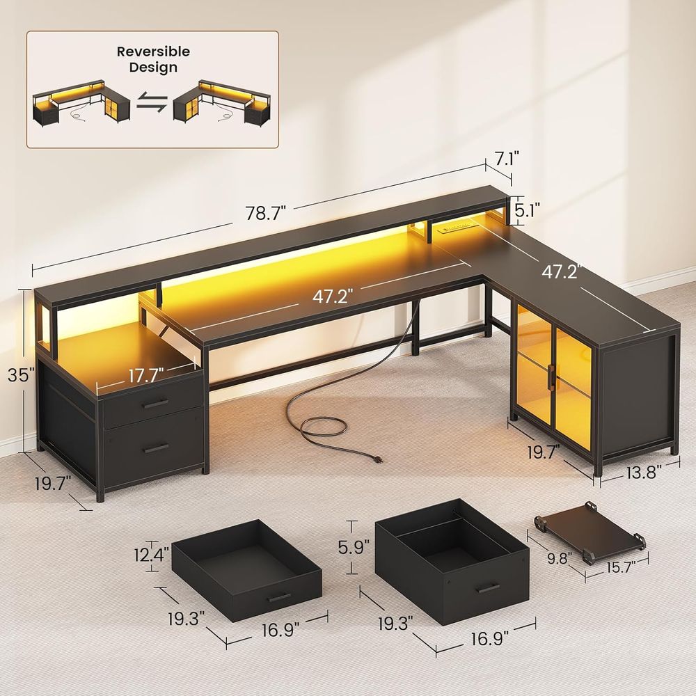 78.7 L-Shaped Gaming Desk with – обзор и цена Home & Bathroom Building Products Pte Ltd Reviews