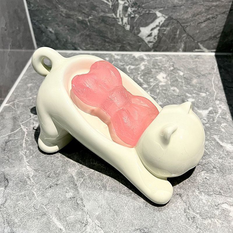 Cute Cat Drain Soap Holder Con – обзор и цена Home Bathroom Gadgets